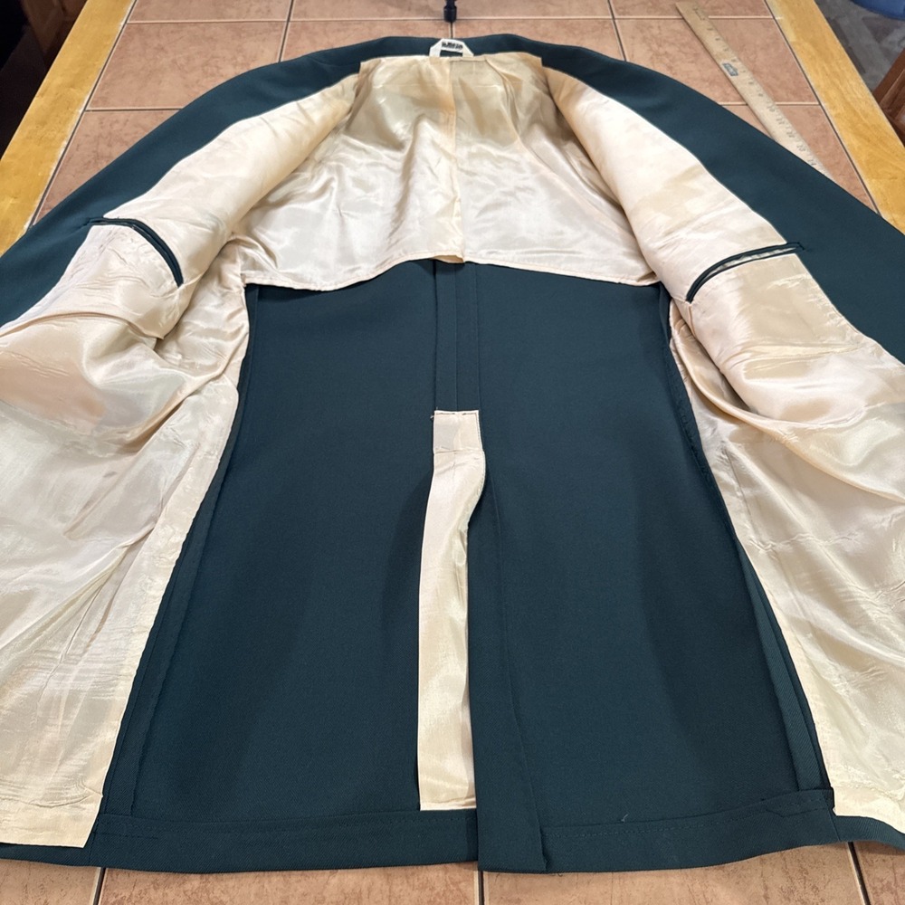 Custom Blazer Sz 38R Green Solid Masters Golf Patch Gold Buttons Sport Coat USA - Picture 5 of 10